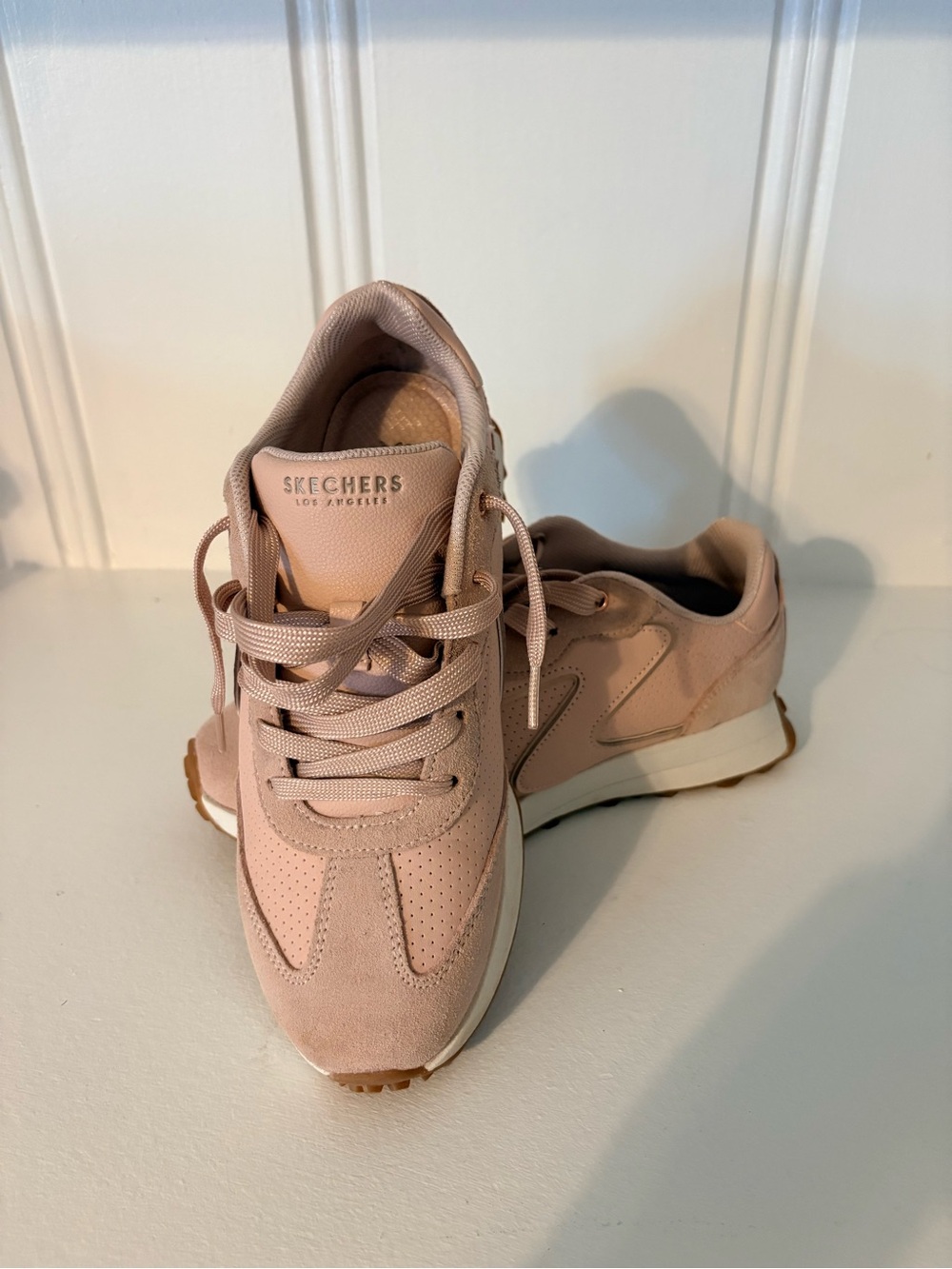 Skechers Women’s Blush Pink Lace-Up Athletic Sneakers